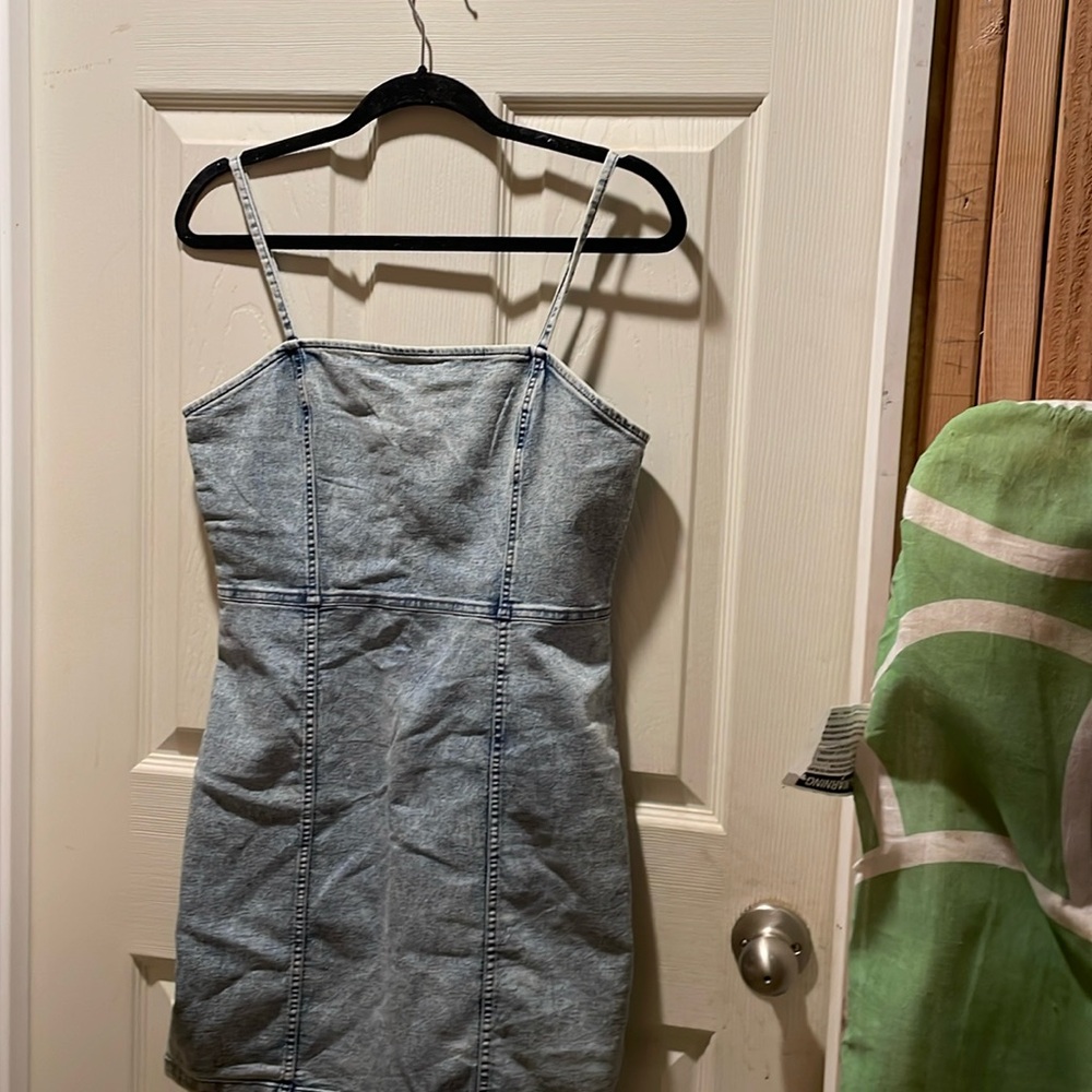 H&M Divided Acidwashed Denim Mini Dress